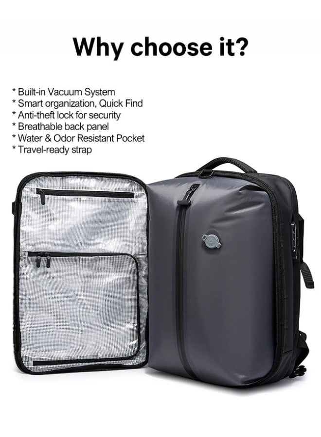 بانجي BANGE 7875 Green Hot Sell New Arrival TSA Lock Waterproof Men Anti Theft Travel air Vacuum sealed Compression Backpack - Image 2